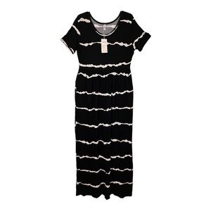 Vi!SHOW Woman’s black and white cotton maxi dress Size XL